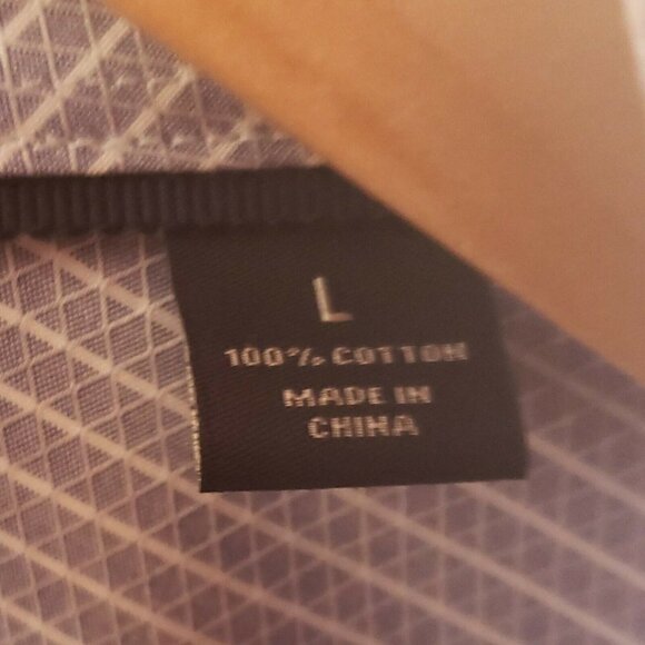 Hart Schaffner & Marx Mens Grey White Stripe Long Sleeve Button Down Large - Picture 5 of 6